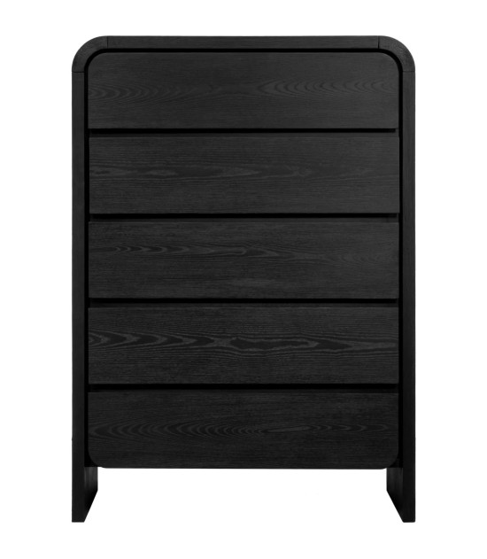 5PC Full Size Contemporary Bedroom Set – Elora Collection, Jet & Charcoal Finish by Modus Furniture