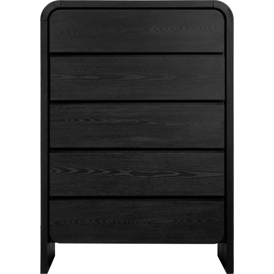 5PC Full Size Contemporary Bedroom Set – Elora Collection, Jet & Charcoal Finish by Modus Furniture