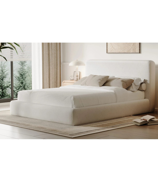 5PC Full Size Bedroom Set with Upholstered Platform Bed – Contemporary Style, Timber Finish, Elora Collection by Modus Furniture