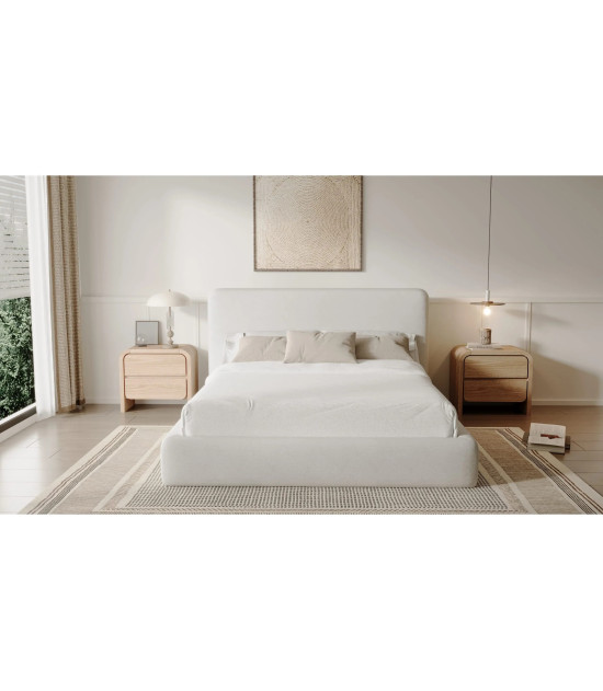5PC Full Size Bedroom Set with Upholstered Platform Bed – Contemporary Style, Timber Finish, Elora Collection by Modus Furniture
