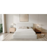 5PC Full Size Bedroom Set with Upholstered Platform Bed – Contemporary Style, Timber Finish, Elora Collection by Modus Furniture