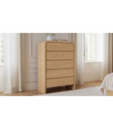 5PC Full Size Bedroom Set with Upholstered Platform Bed – Contemporary Style, Timber Finish, Elora Collection by Modus Furniture