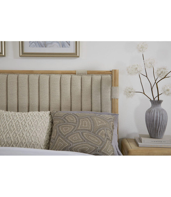 5PC Full Size Bedroom Set – Ginger & Brown Bouclé, Contemporary Style – Furano Collection by Modus Furniture