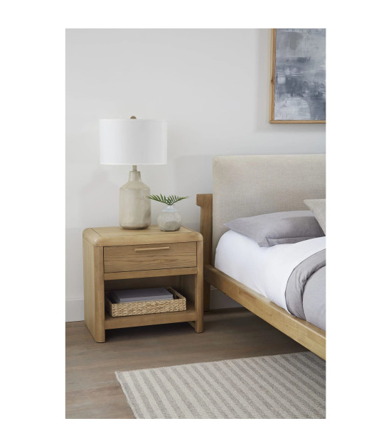 5PC Full Size Bedroom Set – Ginger & Brown Bouclé, Contemporary Style – Furano Collection by Modus Furniture