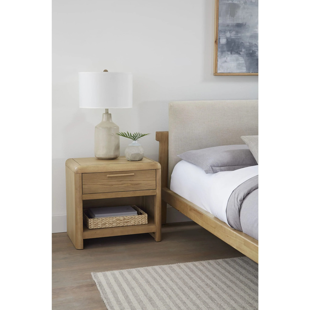 5PC Full Size Bedroom Set – Ginger & Brown Bouclé, Contemporary Style – Furano Collection by Modus Furniture