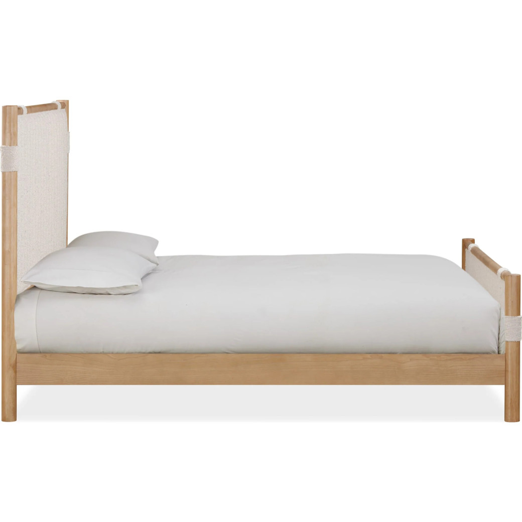 5PC Full Size Bedroom Set – Ginger & Brown Bouclé, Contemporary Style – Furano Collection by Modus Furniture