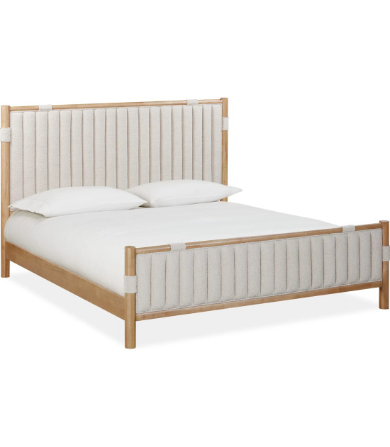5PC Full Size Bedroom Set – Ginger & Brown Bouclé, Contemporary Style – Furano Collection by Modus Furniture