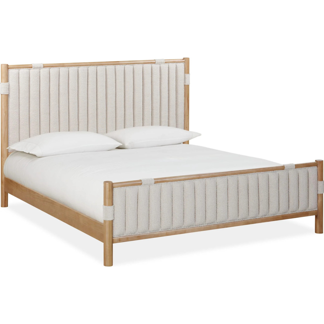 5PC Full Size Bedroom Set – Ginger & Brown Bouclé, Contemporary Style – Furano Collection by Modus Furniture