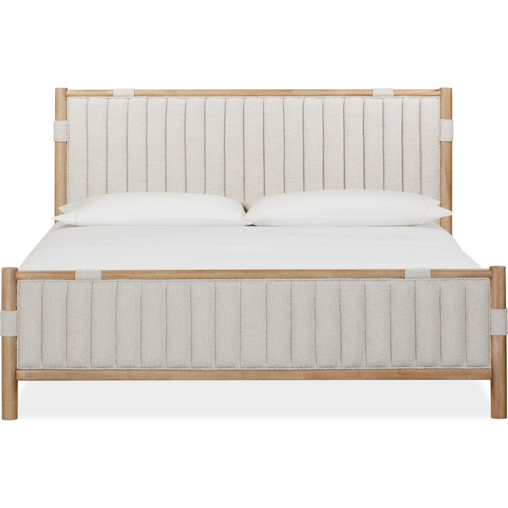5PC Full Size Bedroom Set – Ginger & Brown Bouclé, Contemporary Style – Furano Collection by Modus Furniture
