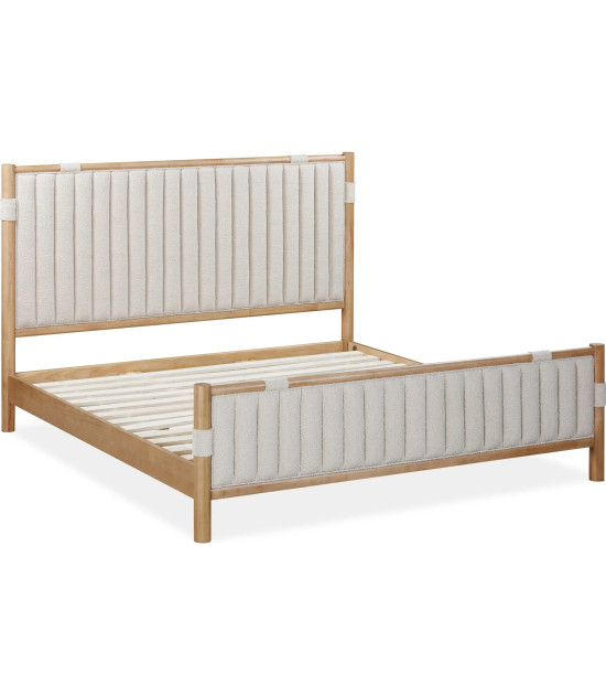 5PC Full Size Bedroom Set – Ginger & Brown Bouclé, Contemporary Style – Furano Collection by Modus Furniture