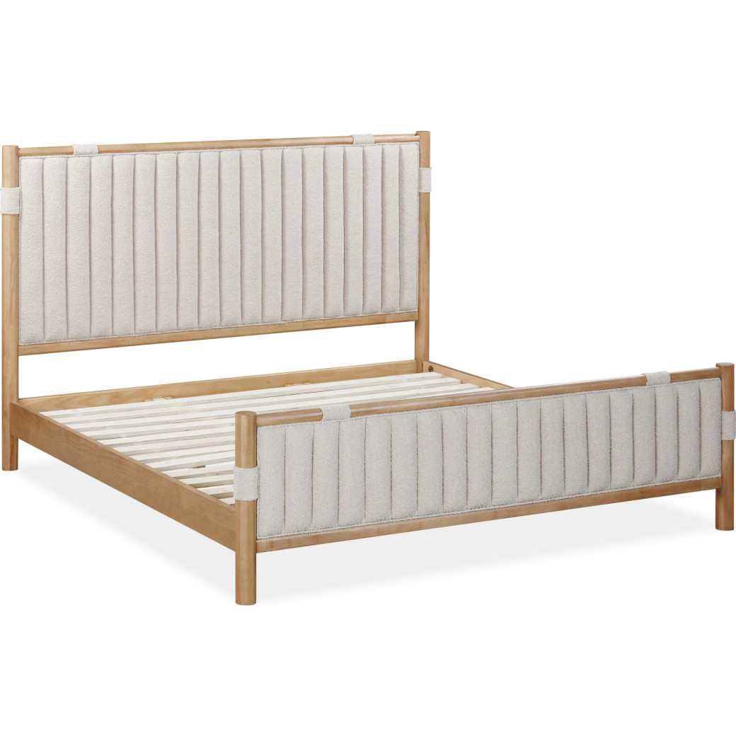 5PC Full Size Bedroom Set – Ginger & Brown Bouclé, Contemporary Style – Furano Collection by Modus Furniture
