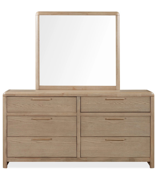 5PC Full Size Bedroom Set – Ginger & Brown Bouclé, Contemporary Style – Furano Collection by Modus Furniture