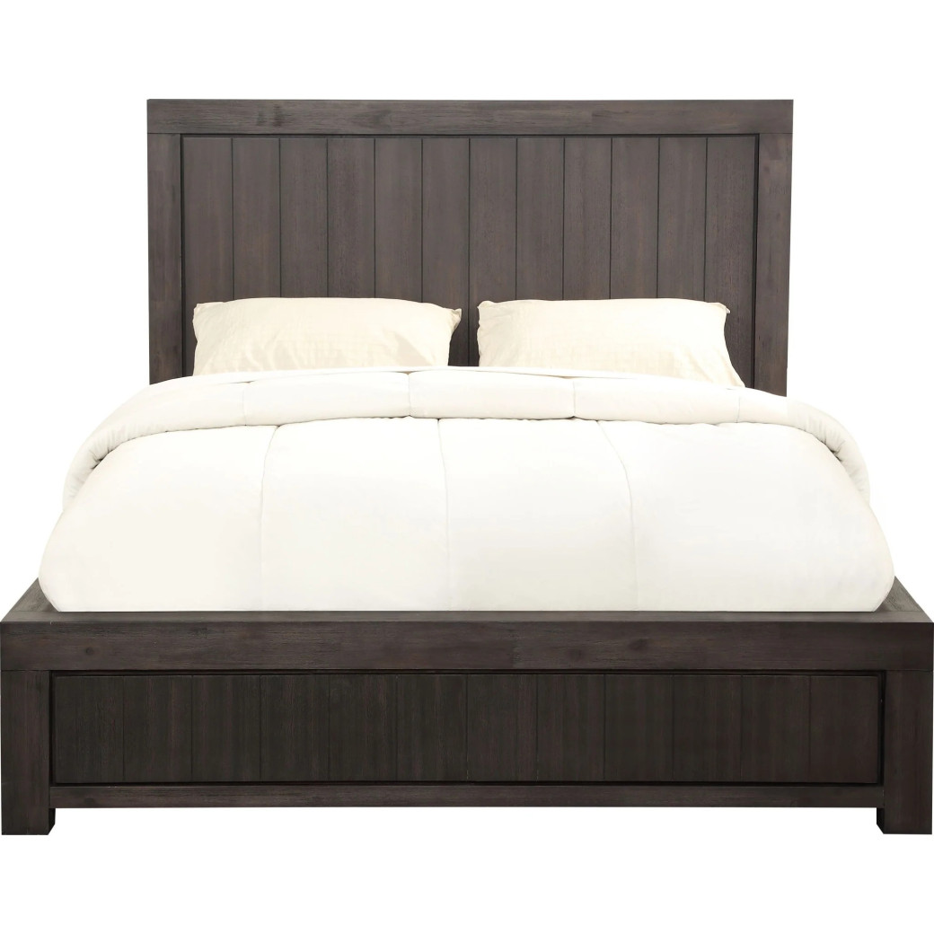 5PC Full Size Bedroom Set – Heath Collection by Modus Furniture Contemporary Style | Wood Platform Bed | Basalt Grey Finish
