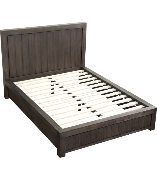 5PC Full Size Bedroom Set – Heath Collection by Modus Furniture Contemporary Style | Wood Platform Bed | Basalt Grey Finish
