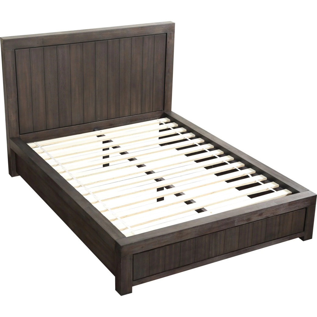 5PC Full Size Bedroom Set – Heath Collection by Modus Furniture Contemporary Style | Wood Platform Bed | Basalt Grey Finish