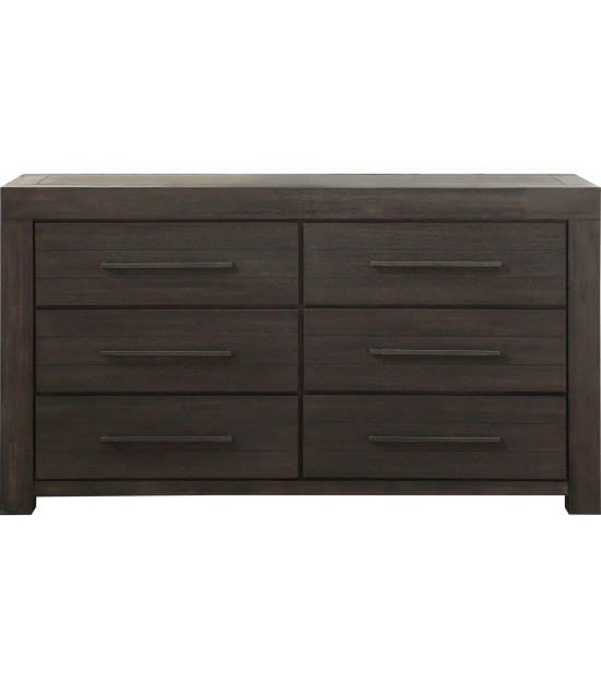 5PC Full Size Bedroom Set – Heath Collection by Modus Furniture Contemporary Style | Wood Platform Bed | Basalt Grey Finish