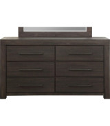 5PC Full Size Bedroom Set – Heath Collection by Modus Furniture Contemporary Style | Wood Platform Bed | Basalt Grey Finish