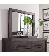 5PC Full Size Bedroom Set – Heath Collection by Modus Furniture Contemporary Style | Wood Platform Bed | Basalt Grey Finish