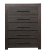 5PC Full Size Bedroom Set – Heath Collection by Modus Furniture Contemporary Style | Wood Platform Bed | Basalt Grey Finish