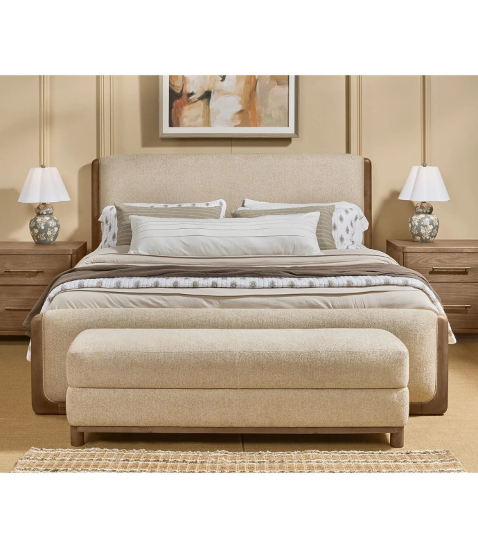 5PC Queen Bedroom Set Contemporary Style in Cabin Glow Finish – Hollis Collection by Modus Furniture