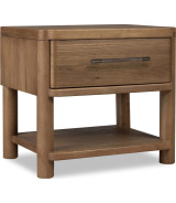 5PC Queen Bedroom Set Contemporary Style in Cabin Glow Finish – Hollis Collection by Modus Furniture