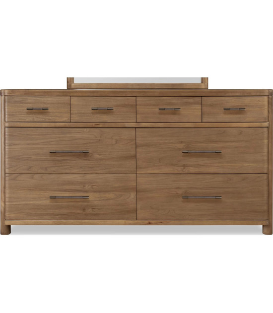 5PC Queen Bedroom Set Contemporary Style in Cabin Glow Finish – Hollis Collection by Modus Furniture