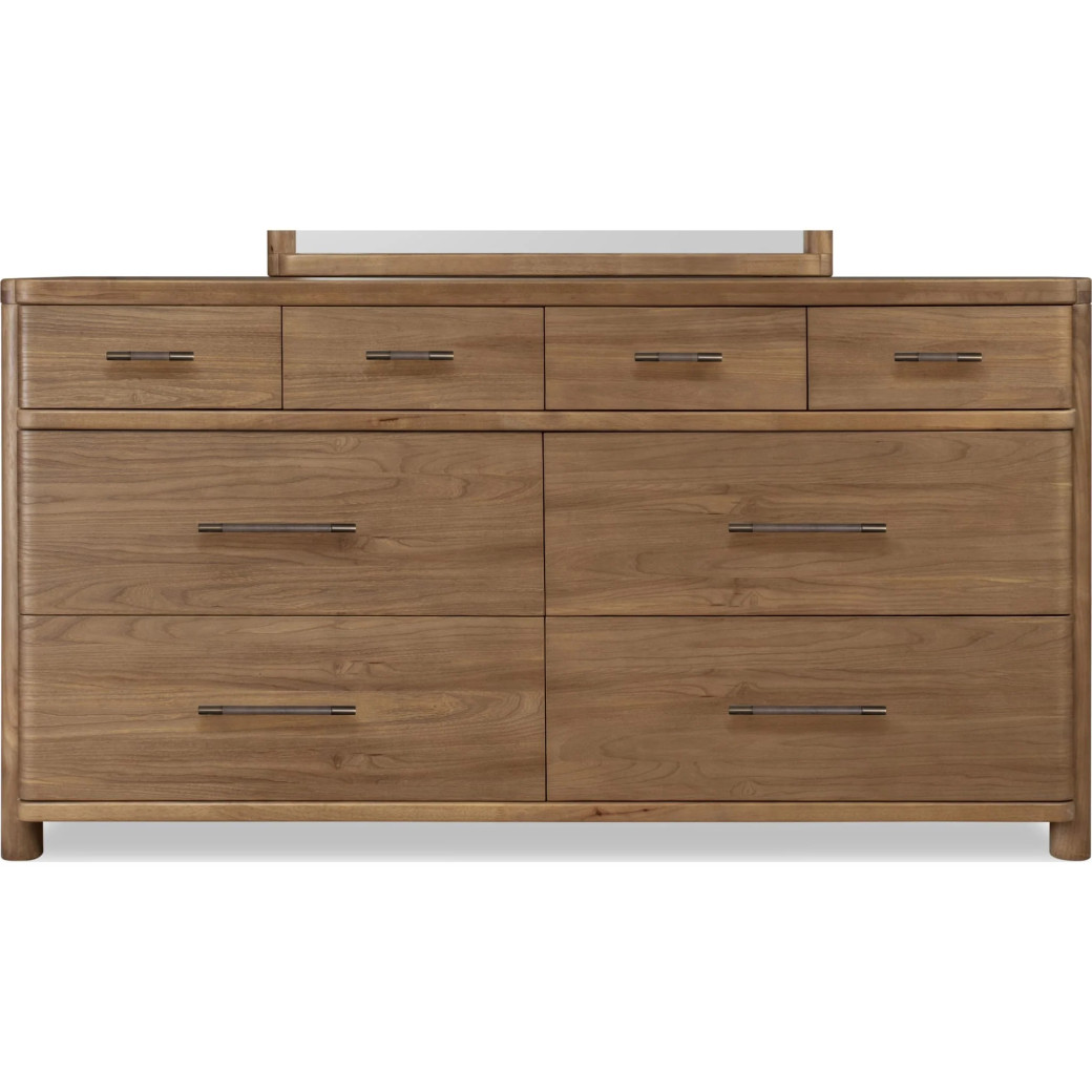 5PC Queen Bedroom Set Contemporary Style in Cabin Glow Finish – Hollis Collection by Modus Furniture