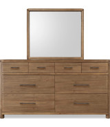 5PC Queen Bedroom Set Contemporary Style in Cabin Glow Finish – Hollis Collection by Modus Furniture