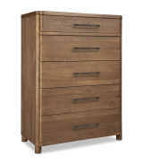 5PC Queen Bedroom Set Contemporary Style in Cabin Glow Finish – Hollis Collection by Modus Furniture