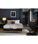 5PC Full Size Bedroom Set Contemporary Style in Black Drifted Oak Finish – Kentfield Collection by Modus Furniture