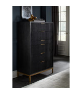 5PC Full Size Bedroom Set Contemporary Style in Black Drifted Oak Finish – Kentfield Collection by Modus Furniture