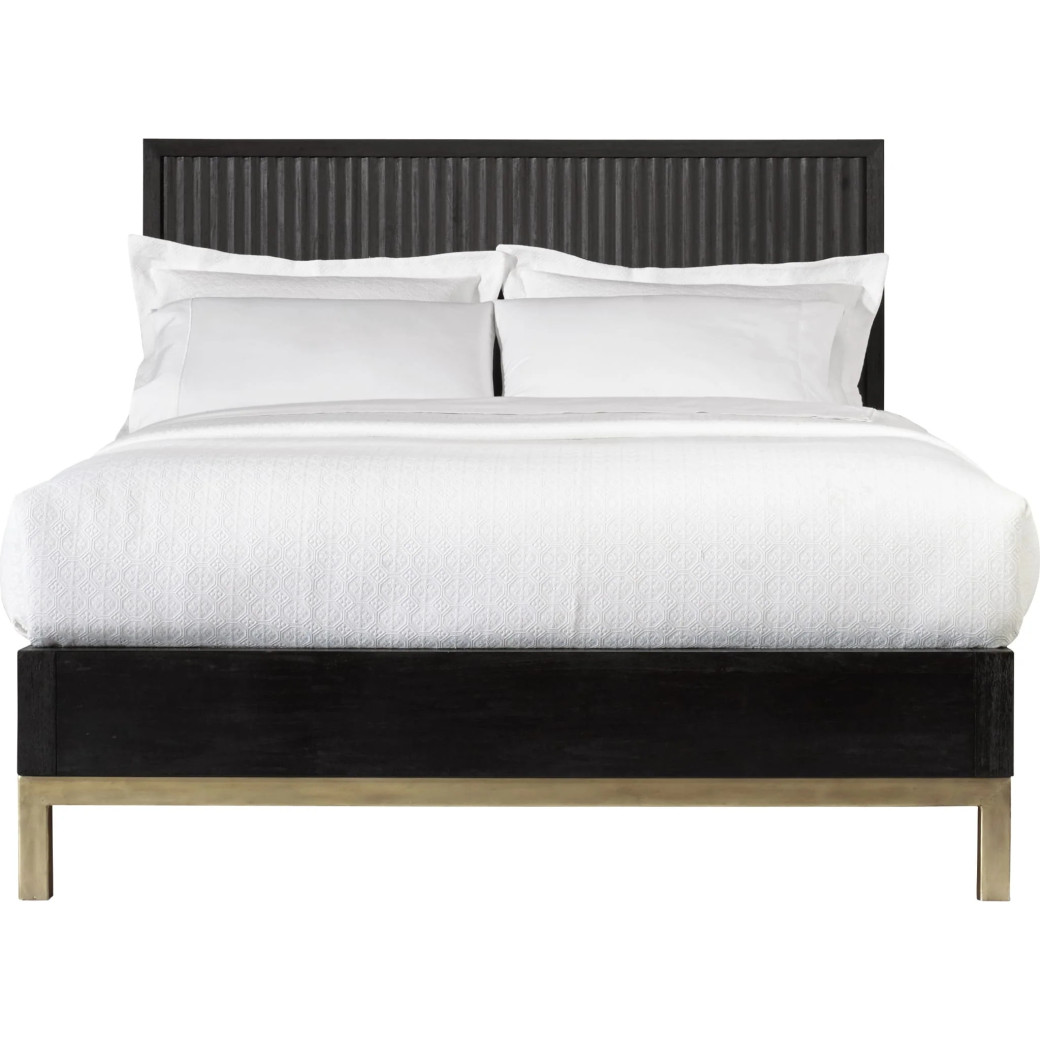 5PC Full Size Bedroom Set Contemporary Style in Black Drifted Oak Finish – Kentfield Collection by Modus Furniture