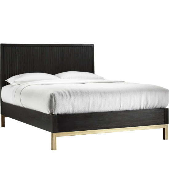 5PC Full Size Bedroom Set Contemporary Style in Black Drifted Oak Finish – Kentfield Collection by Modus Furniture