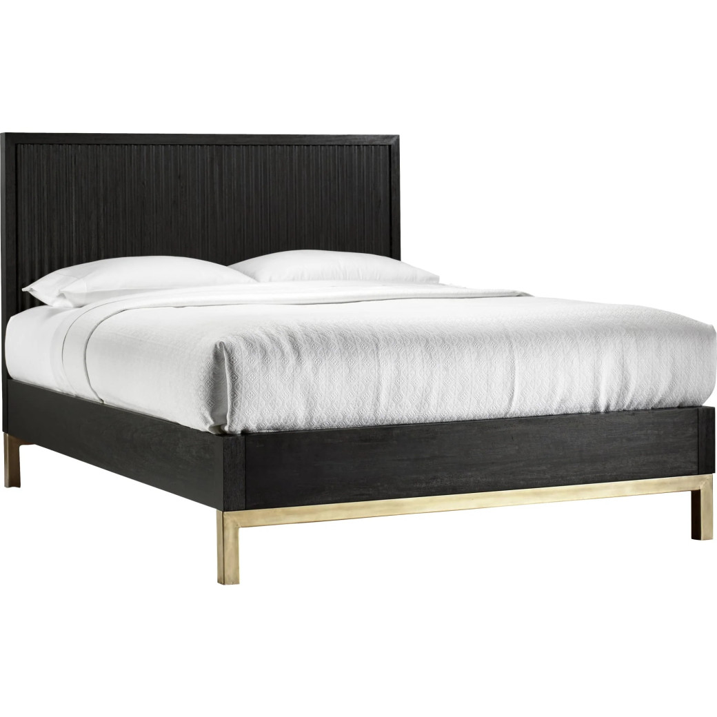 5PC Full Size Bedroom Set Contemporary Style in Black Drifted Oak Finish – Kentfield Collection by Modus Furniture