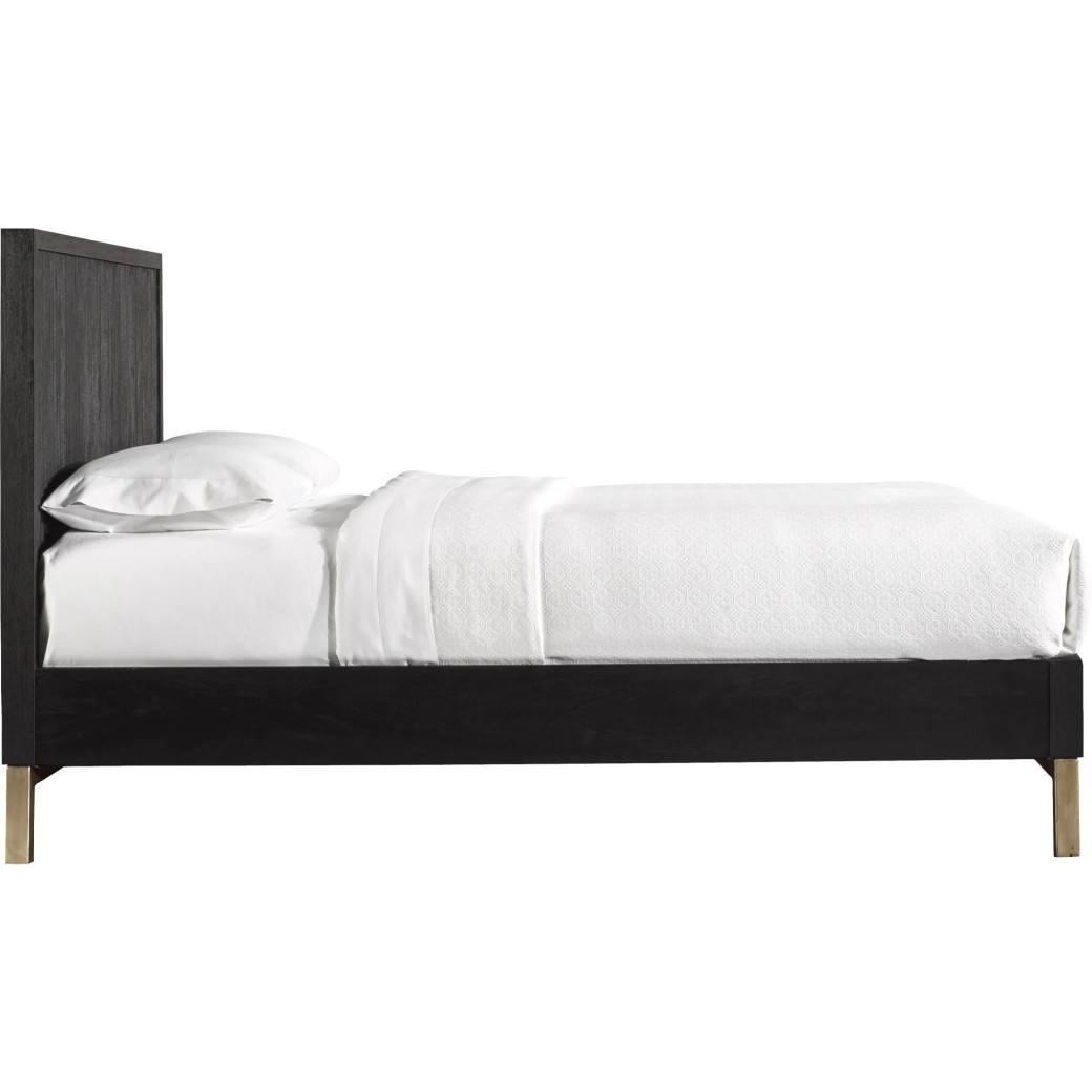 5PC Full Size Bedroom Set Contemporary Style in Black Drifted Oak Finish – Kentfield Collection by Modus Furniture