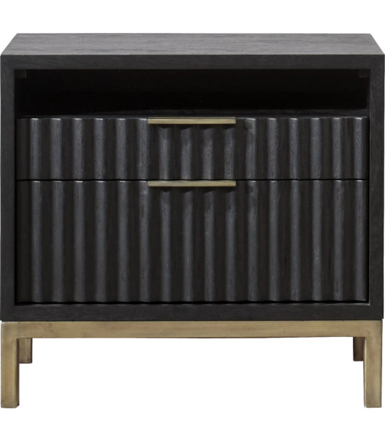 5PC Full Size Bedroom Set Contemporary Style in Black Drifted Oak Finish – Kentfield Collection by Modus Furniture