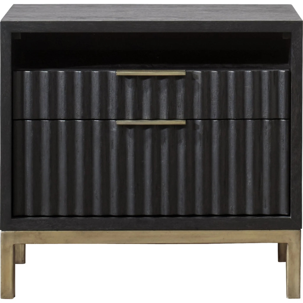 5PC Full Size Bedroom Set Contemporary Style in Black Drifted Oak Finish – Kentfield Collection by Modus Furniture