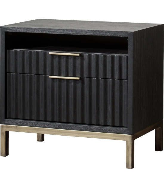 5PC Full Size Bedroom Set Contemporary Style in Black Drifted Oak Finish – Kentfield Collection by Modus Furniture