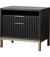 5PC Full Size Bedroom Set Contemporary Style in Black Drifted Oak Finish – Kentfield Collection by Modus Furniture
