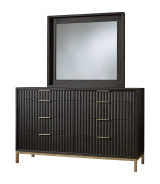 5PC Full Size Bedroom Set Contemporary Style in Black Drifted Oak Finish – Kentfield Collection by Modus Furniture