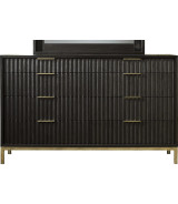 5PC Full Size Bedroom Set Contemporary Style in Black Drifted Oak Finish – Kentfield Collection by Modus Furniture