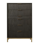 5PC Full Size Bedroom Set Contemporary Style in Black Drifted Oak Finish – Kentfield Collection by Modus Furniture