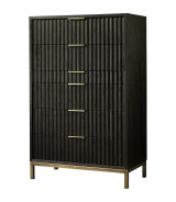 5PC Full Size Bedroom Set Contemporary Style in Black Drifted Oak Finish – Kentfield Collection by Modus Furniture
