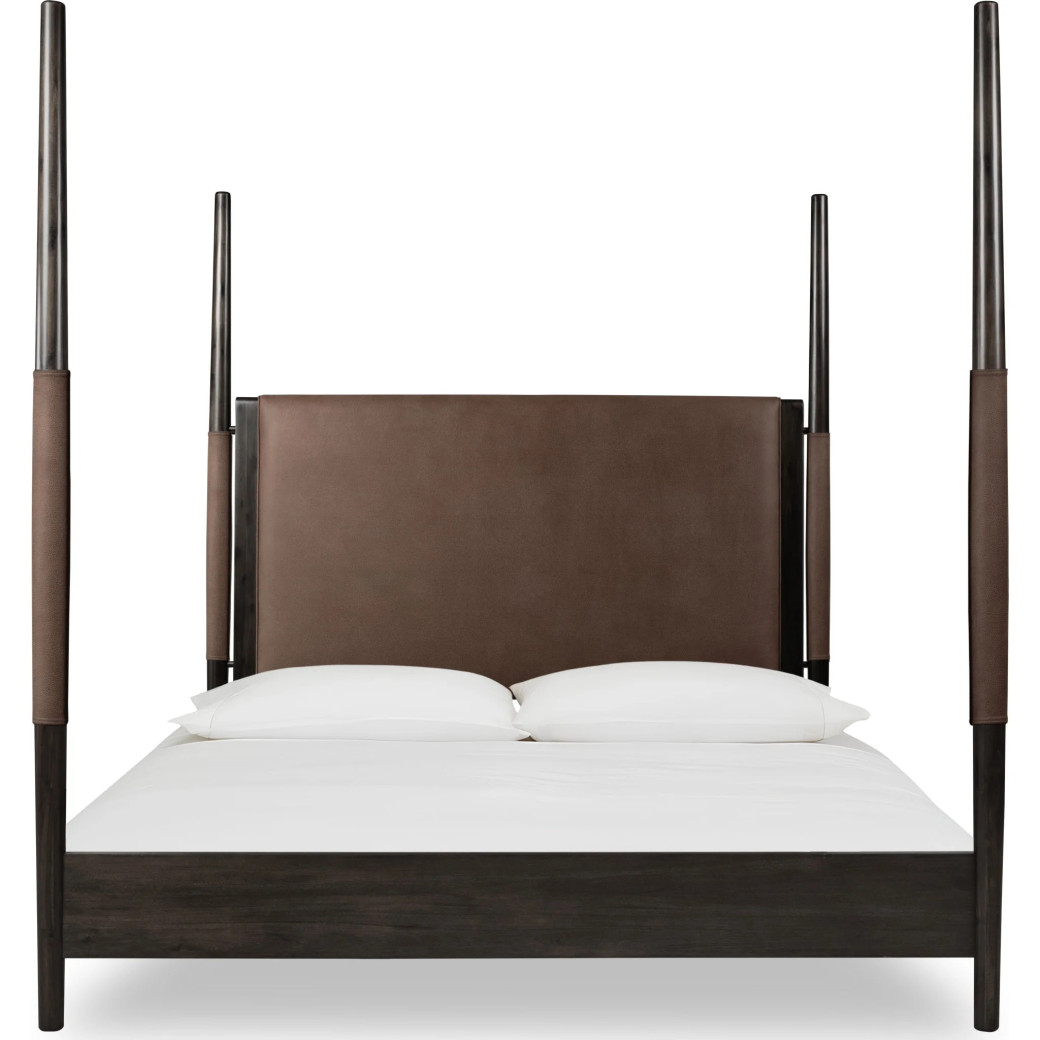 5PC Queen Size Poster Bed Set – Contemporary Style in Deep Rich Black | Koko Collection by Modus Furniture