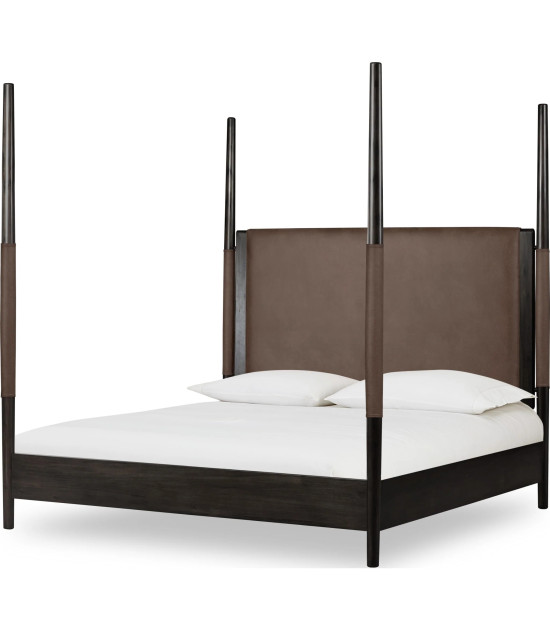 5PC Queen Size Poster Bed Set – Contemporary Style in Deep Rich Black | Koko Collection by Modus Furniture