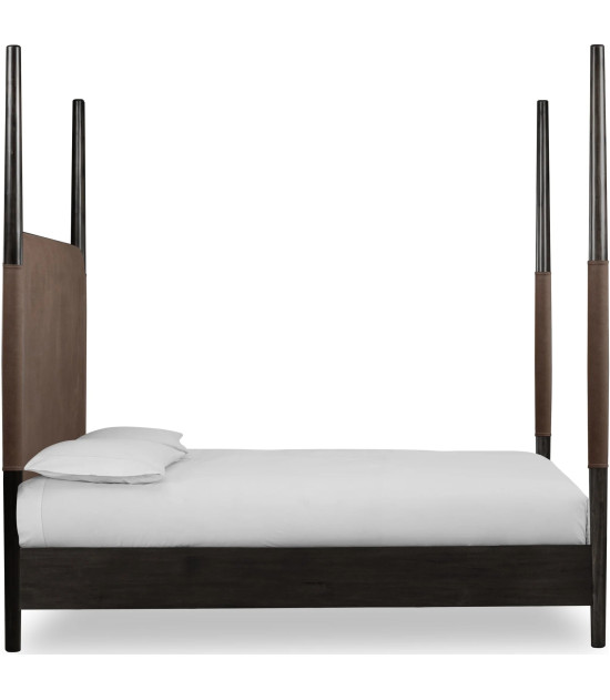 5PC Queen Size Poster Bed Set – Contemporary Style in Deep Rich Black | Koko Collection by Modus Furniture