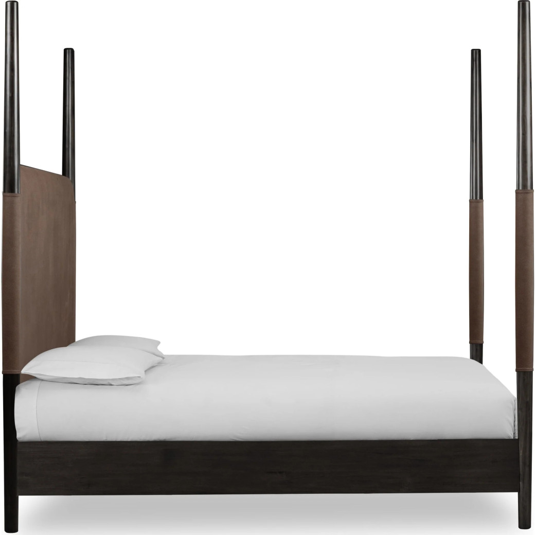 5PC Queen Size Poster Bed Set – Contemporary Style in Deep Rich Black | Koko Collection by Modus Furniture