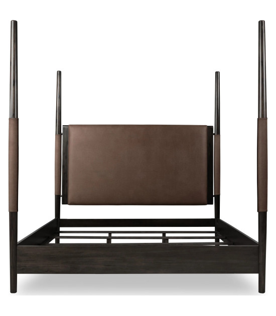 5PC Queen Size Poster Bed Set – Contemporary Style in Deep Rich Black | Koko Collection by Modus Furniture