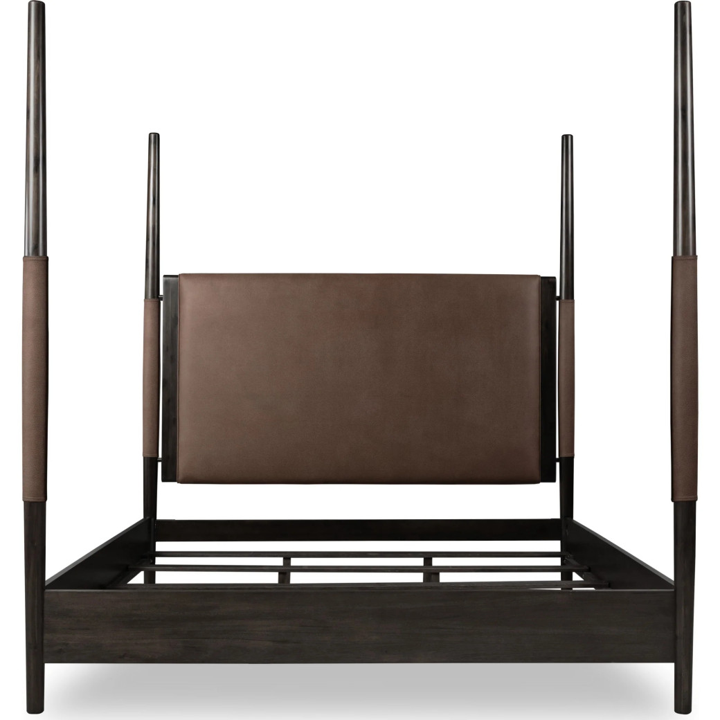 5PC Queen Size Poster Bed Set – Contemporary Style in Deep Rich Black | Koko Collection by Modus Furniture
