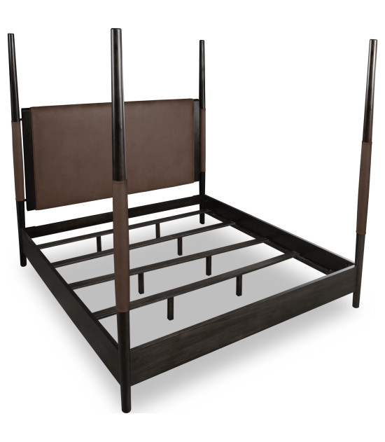 5PC Queen Size Poster Bed Set – Contemporary Style in Deep Rich Black | Koko Collection by Modus Furniture